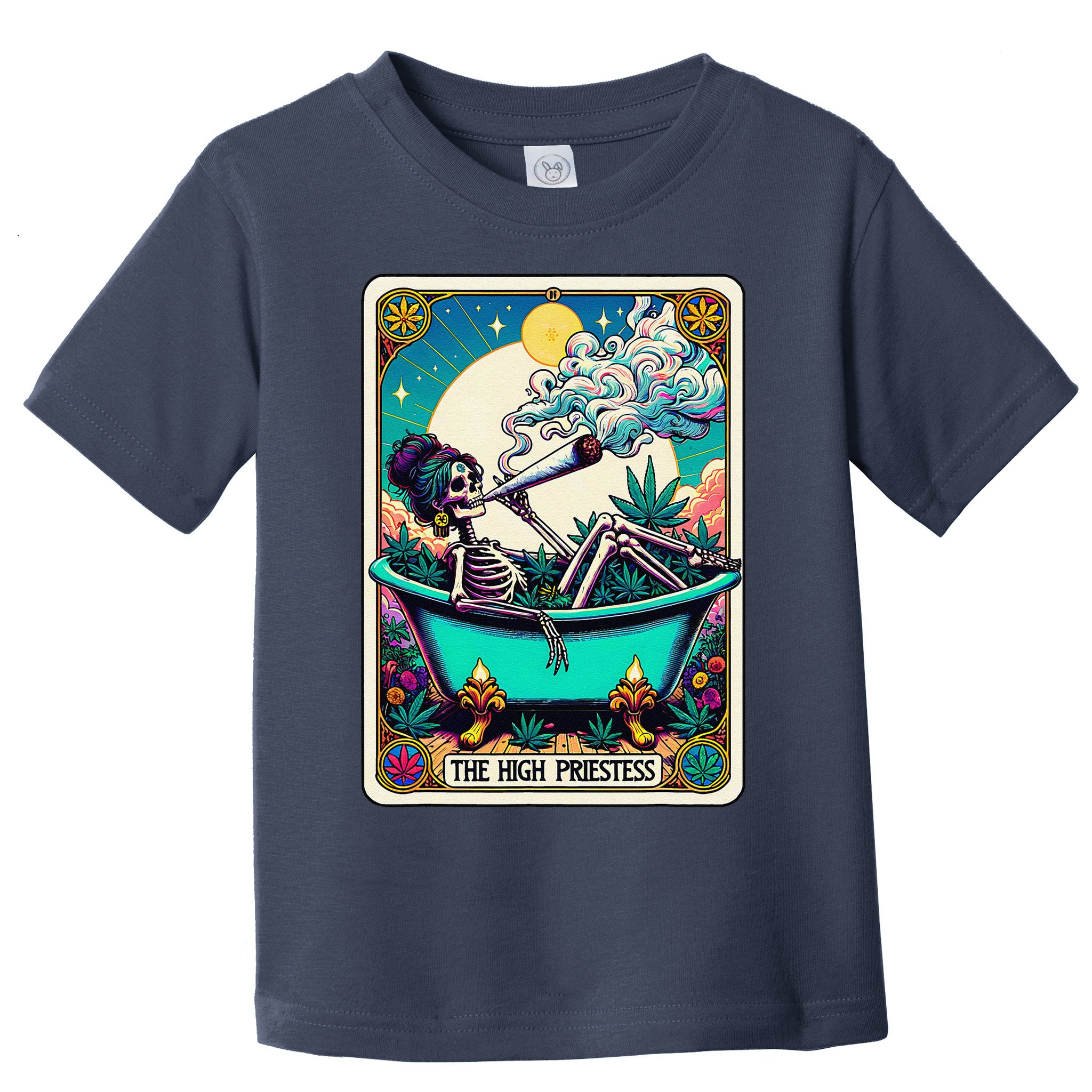 The High Priest.Ess Retro Skeleton Marijuana Weed Tarot Card Toddler T-Shirt