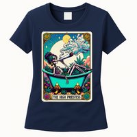 The High Priest.Ess Retro Skeleton Marijuana Weed Tarot Card Womens T-Shirt