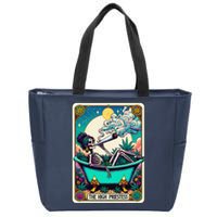 The High Priest.Ess Retro Skeleton Marijuana Weed Tarot Card Zip Tote Bag