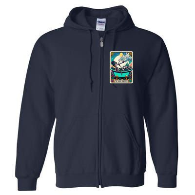The High Priest.Ess Retro Skeleton Marijuana Weed Tarot Card Full Zip Hoodie