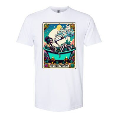 The High Priest.Ess Retro Skeleton Marijuana Weed Tarot Card Softstyle® CVC T-Shirt