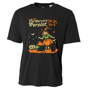 The Horrors Persist Yet So Do I Funny Humor Halloween Cooling Performance Crew T-Shirt