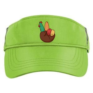 Turkey Hand Peace Sign Holiday Adult Drive Performance Visor