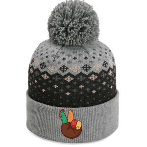 Turkey Hand Peace Sign Holiday The Baniff Cuffed Pom Beanie