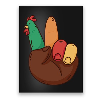 Turkey Hand Peace Sign Holiday Poster