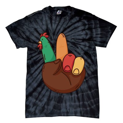 Turkey Hand Peace Sign Holiday Tie-Dye T-Shirt