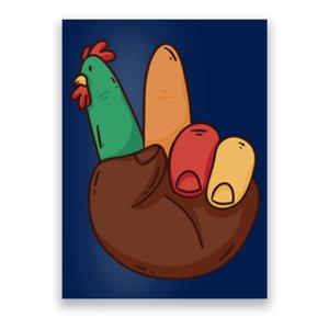 Turkey Hand Peace Sign Holiday Poster