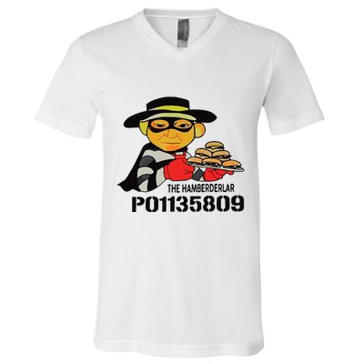 The Hamberderlar P01135809 Trump Mugshot V-Neck T-Shirt