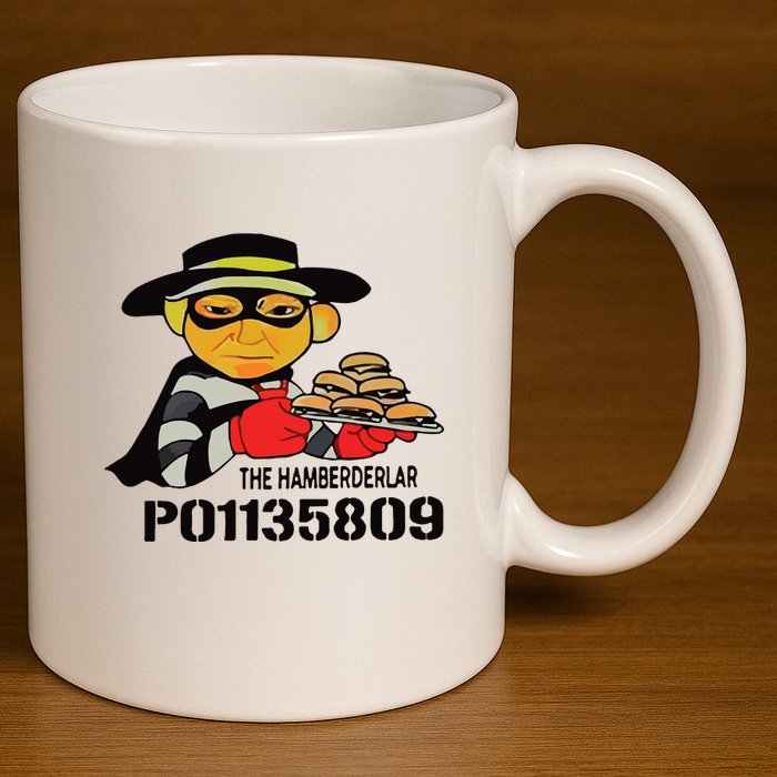 The Hamberderlar P01135809 Trump Mugshot 11oz C Handle Ceramic Mug