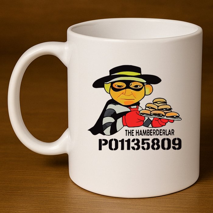 The Hamberderlar P01135809 Trump Mugshot 11oz C Handle Ceramic Mug