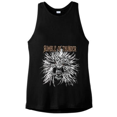 The Hu R.U.M.B.L.E Of Thunder Album Art Ladies PosiCharge Tri-Blend Wicking Tank
