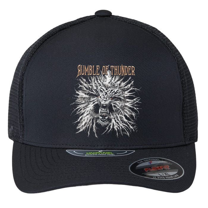 The Hu R.U.M.B.L.E Of Thunder Album Art Flexfit Unipanel Trucker Cap