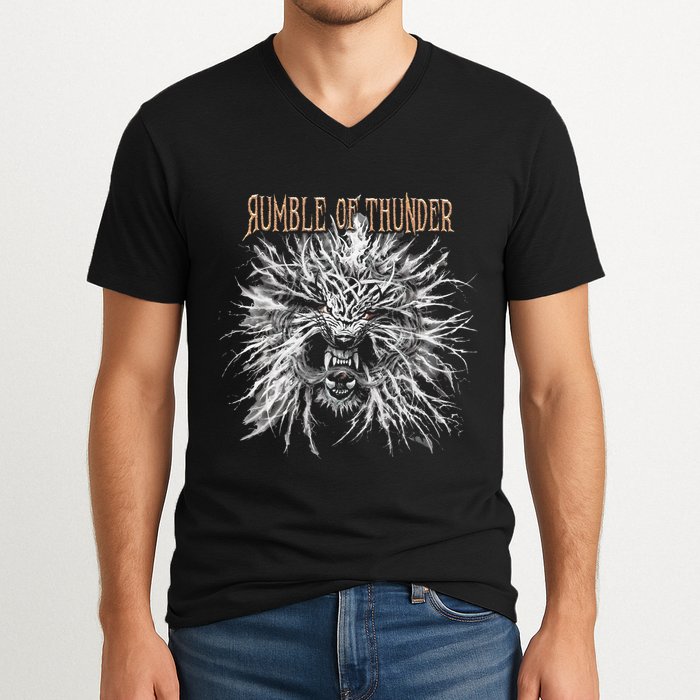 The Hu R.U.M.B.L.E Of Thunder Album Art V-Neck T-Shirt