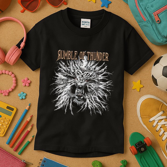 The Hu R.U.M.B.L.E Of Thunder Album Art Kids T-Shirt