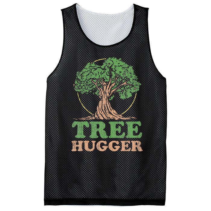 Tree Hugger Retro Vintage Environmental Nature Lover Mesh Reversible Basketball Jersey Tank