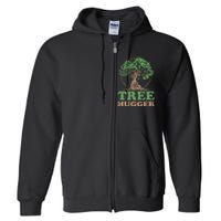 Tree Hugger Retro Vintage Environmental Nature Lover Full Zip Hoodie