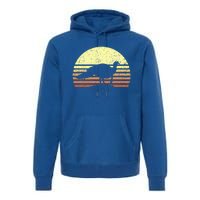 Turkey Hunting Retro Sunset Upland Bird Hunters Thanksgiving Premium Hoodie