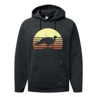 Turkey Hunting Retro Sunset Upland Bird Hunters Thanksgiving Performance Fleece Hoodie