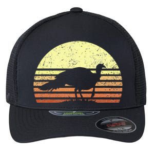 Turkey Hunting Retro Sunset Upland Bird Hunters Thanksgiving Flexfit Unipanel Trucker Cap