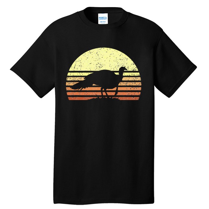 Turkey Hunting Retro Sunset Upland Bird Hunters Thanksgiving Tall T-Shirt