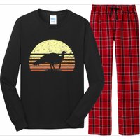 Turkey Hunting Retro Sunset Upland Bird Hunters Thanksgiving Long Sleeve Pajama Set