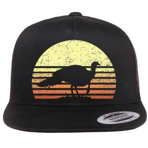 Turkey Hunting Retro Sunset Upland Bird Hunters Thanksgiving Flat Bill Trucker Hat