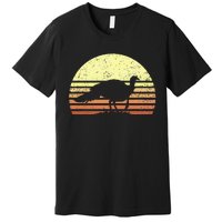 Turkey Hunting Retro Sunset Upland Bird Hunters Thanksgiving Premium T-Shirt