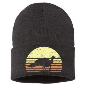 Turkey Hunting Retro Sunset Upland Bird Hunters Thanksgiving Sustainable Knit Beanie