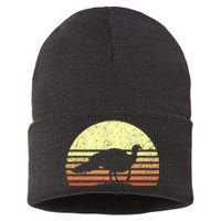 Turkey Hunting Retro Sunset Upland Bird Hunters Thanksgiving Sustainable Knit Beanie