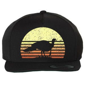 Turkey Hunting Retro Sunset Upland Bird Hunters Thanksgiving Wool Snapback Cap