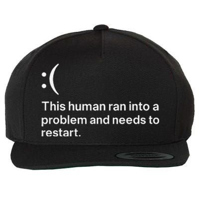 This Human Ran Into A Problem Needs To Restart Computer Wool Snapback Cap