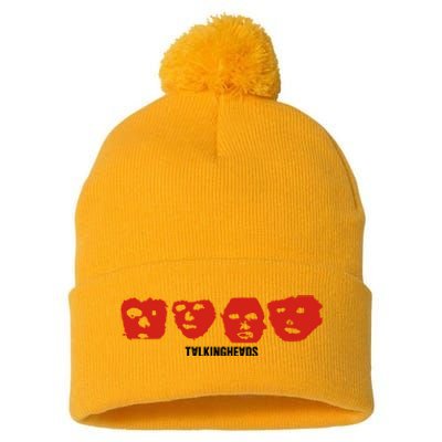 Talking Heads Remain In Light Faces Pom Pom 12in Knit Beanie