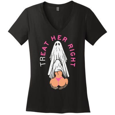 Treat Her Right Women's V-Neck T-Shirt