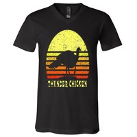 Turkey Hunting Retro Sunset Upland Bird Hunter Thanksgiving V-Neck T-Shirt