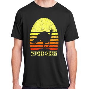 Turkey Hunting Retro Sunset Upland Bird Hunter Thanksgiving Adult ChromaSoft Performance T-Shirt