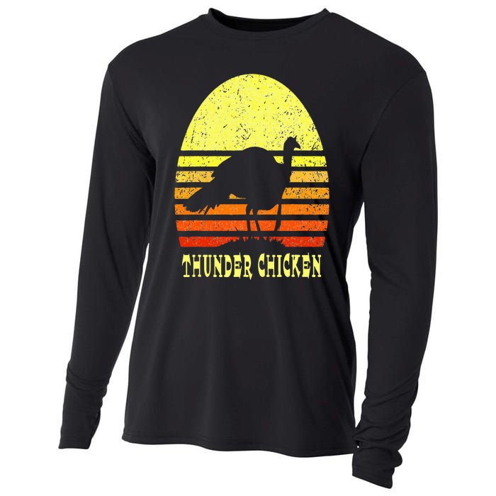 Turkey Hunting Retro Sunset Upland Bird Hunter Thanksgiving Cooling Performance Long Sleeve Crew