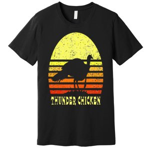 Turkey Hunting Retro Sunset Upland Bird Hunter Thanksgiving Premium T-Shirt