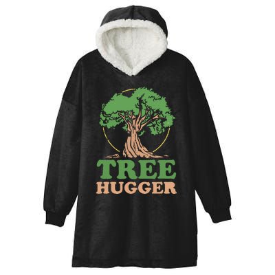 Tree Hugger Retro Vintage Environmental Nature Lover Hooded Wearable Blanket