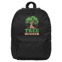 Tree Hugger Retro Vintage Environmental Nature Lover 16 in Basic Backpack