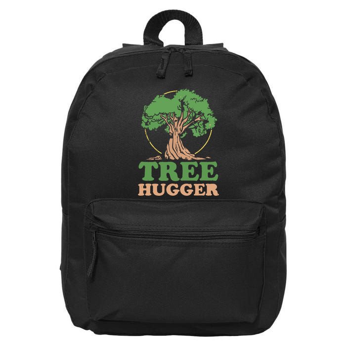 Tree Hugger Retro Vintage Environmental Nature Lover 16 in Basic Backpack