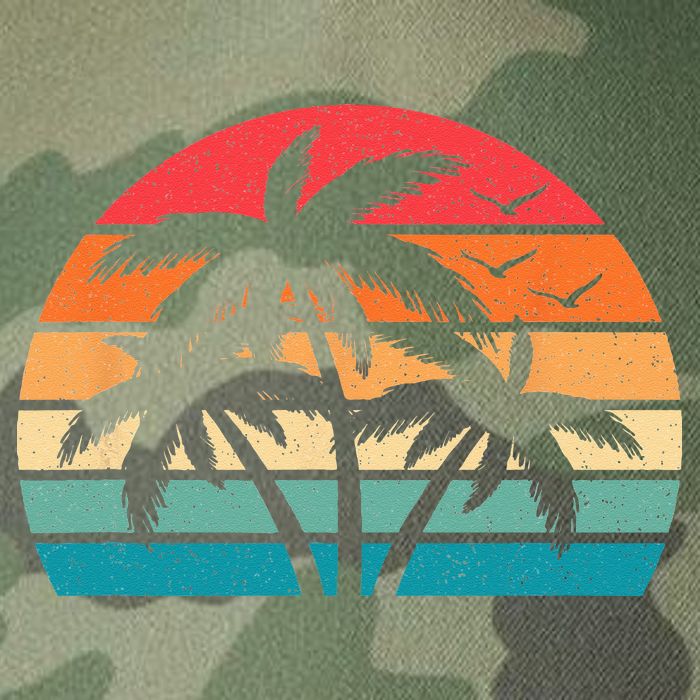 Tropical Hawaiian Retro Palm Tree Sunset Hawaii Beach Legacy Tie Dye Trucker Hat