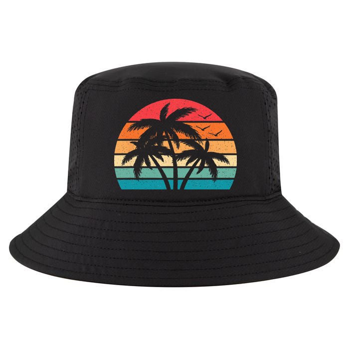 Tropical Hawaiian Retro Palm Tree Sunset Hawaii Beach Cool Comfort Performance Bucket Hat