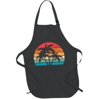 Tropical Hawaiian Retro Palm Tree Sunset Hawaii Beach Apron