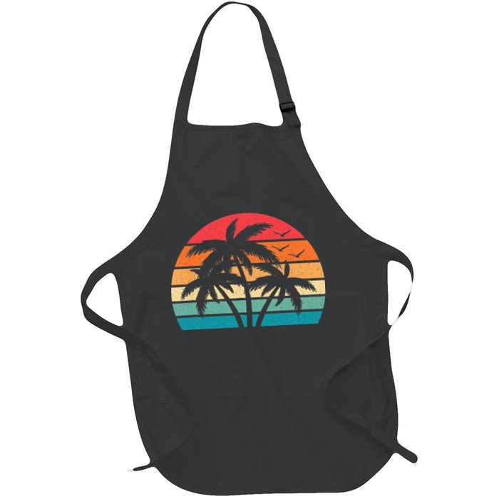 Tropical Hawaiian Retro Palm Tree Sunset Hawaii Beach Apron