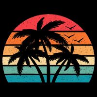 Tropical Hawaiian Retro Palm Tree Sunset Hawaii Beach Tall T-Shirt