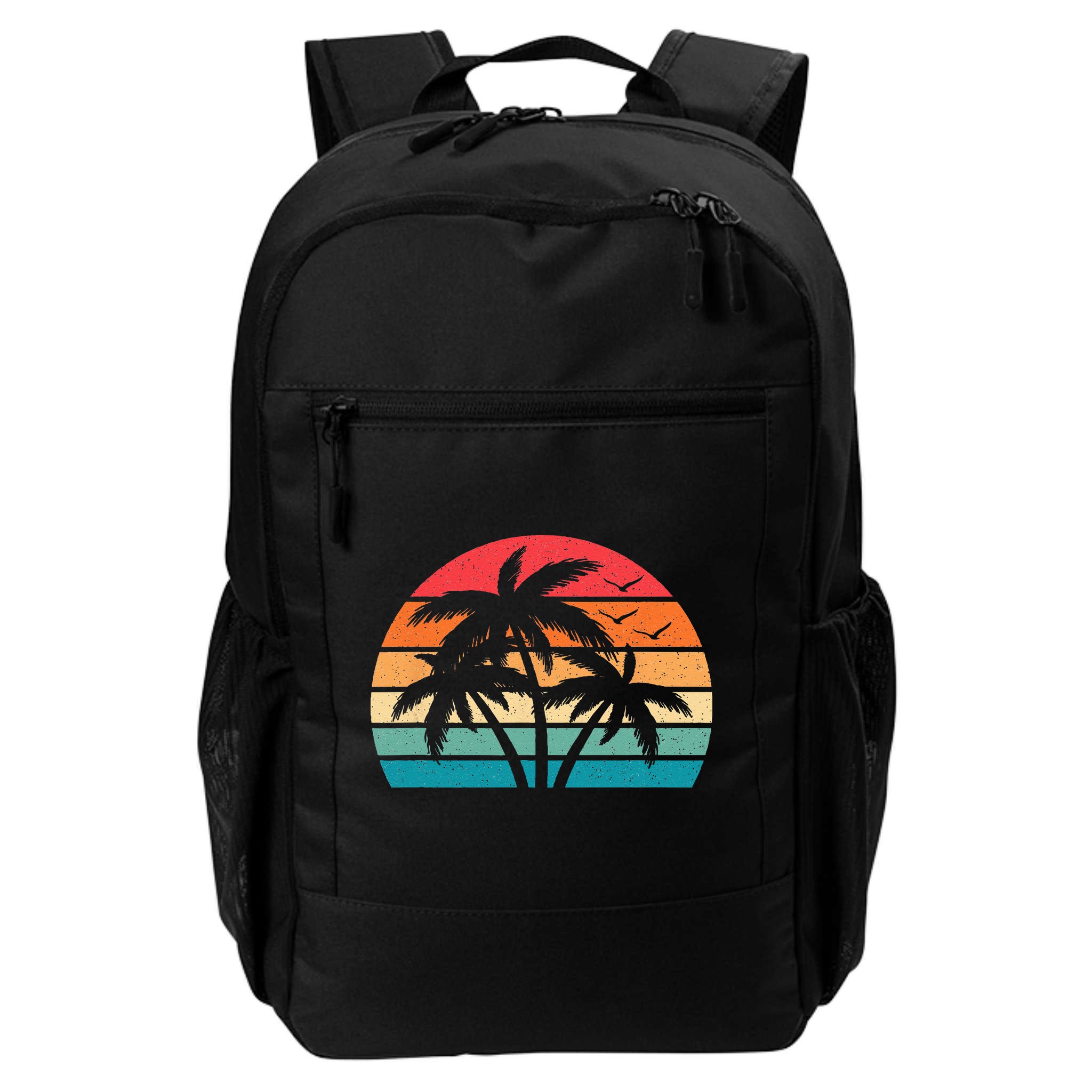 Tropical Hawaiian Retro Palm Tree Sunset Hawaii Beach Backpack