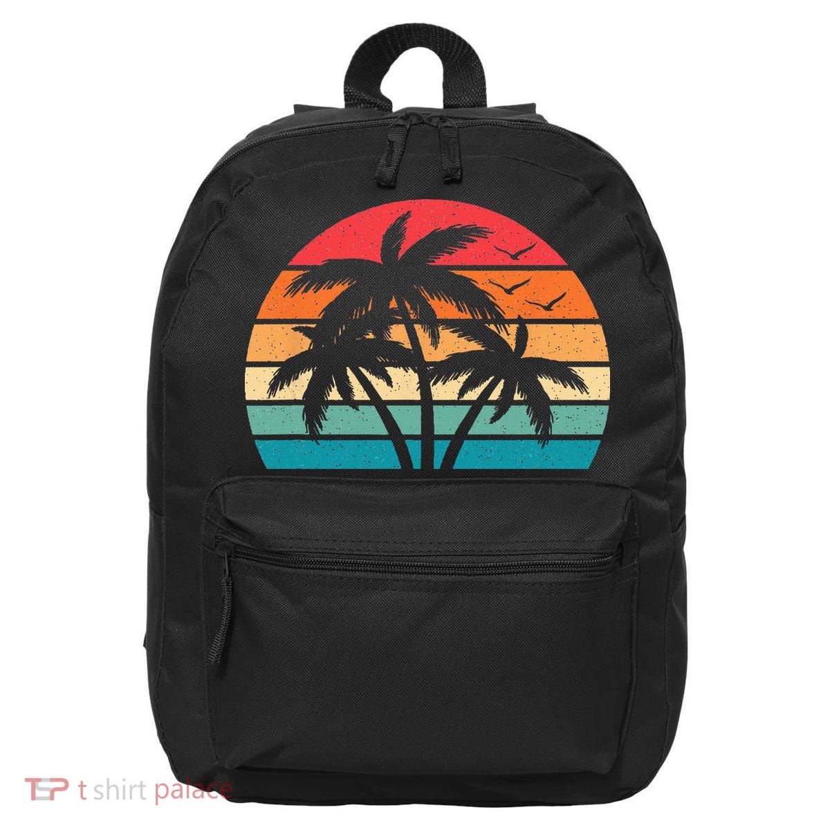 Tropical Hawaiian Retro Palm Tree Sunset Hawaii Beach 16 in Basic Backpack