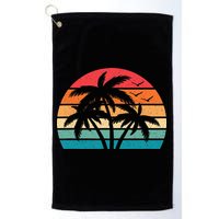 Tropical Hawaiian Retro Palm Tree Sunset Hawaii Beach Golf Towel