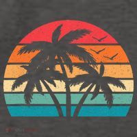 Tropical Hawaiian Retro Palm Tree Sunset Hawaii Beach Vector Backpack