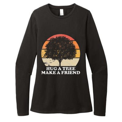 Tree Hugger Retro Environmental Nature Lover Earth Womens CVC Long Sleeve Shirt